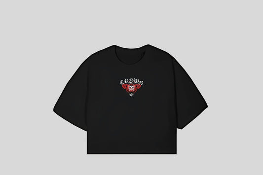 Crop Top Legacy Forever Tee (Black/Red)