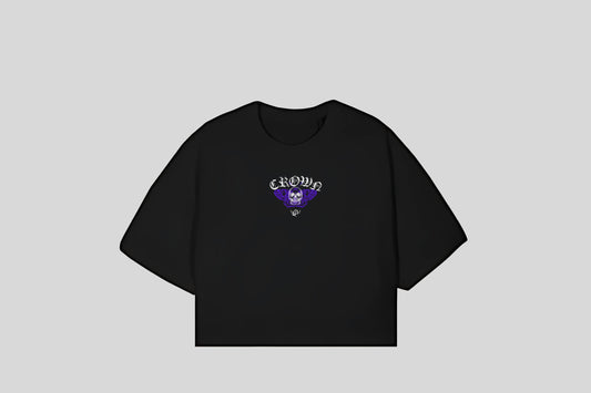 Crop Top Violet Ascension Tee (Black/Purple)