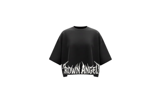 Crop top T-shirt CROWN ANGELS DOUBLE LOGO