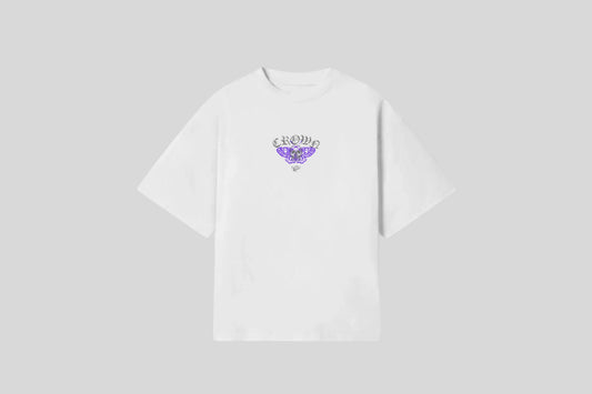 Oversized T-shirt Divine Wings Tee (White/Purple)